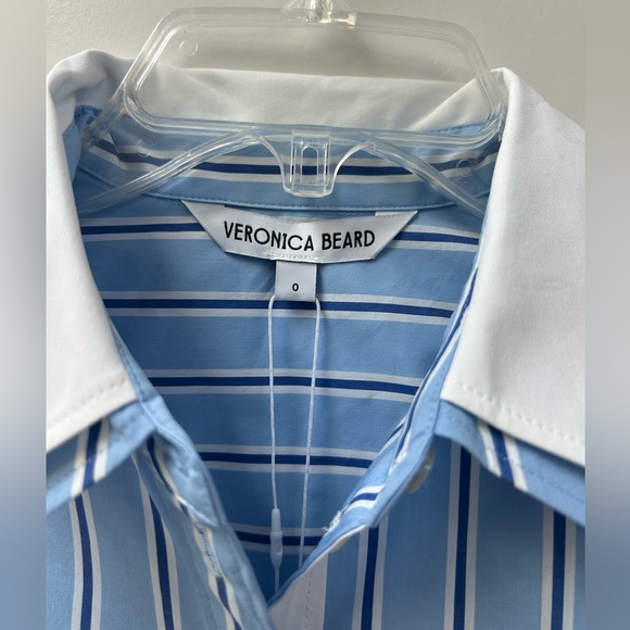 NWT Veronica Beard Maia double collar top - Picture 7 of 10